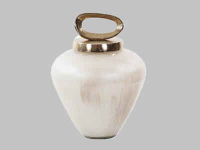 The reza glass urn w/ornate top