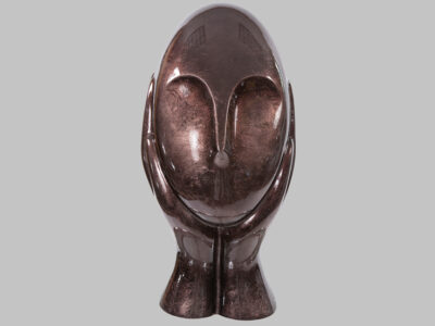 Contemporary Pewter Head Sculpture