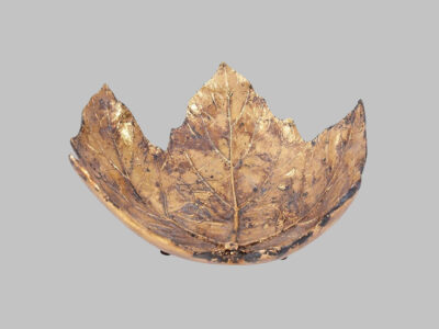 Antique Gold Maple Leaf Tray Small