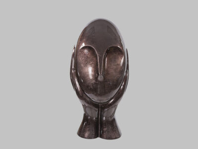 Contemporary Pewter Head Sculpture