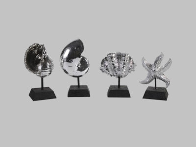Decorative Silver Shells Set of 4*