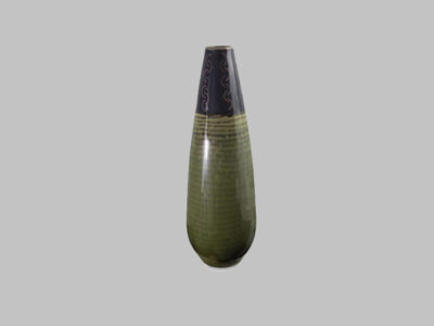 Large Green Vase W/Cut Bamboo*