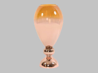 Metallic Rose Gold Glass Wine Goblet