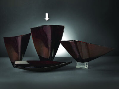 Mottled Brown Vase W/ Copper Higlights