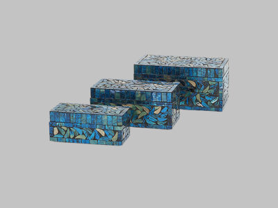 Peacock Mosaic Boxes Set 3*