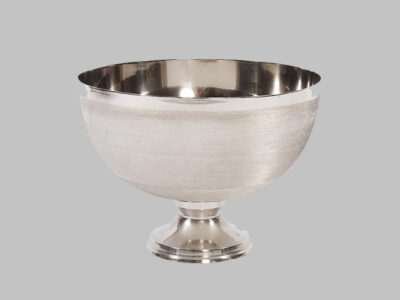 Textured Silver Metal Footed Bowl Large