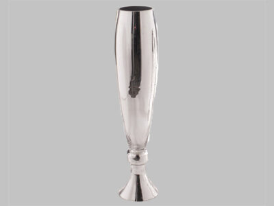 Vase Fluted Hand Blown Silver