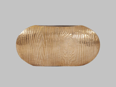 Vase Gold Textured Oval Large*