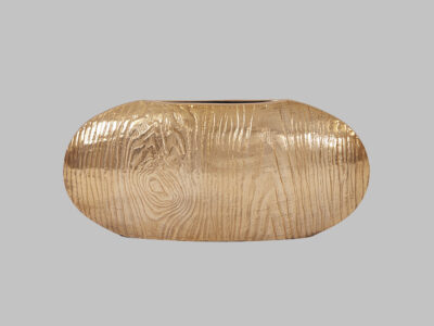 Vase Gold Textured Oval Medium*