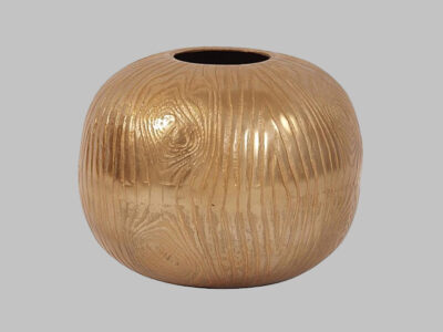 Vase Gold Textured Round Large*