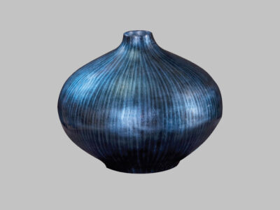 Vase Ice Blue Striped Medium