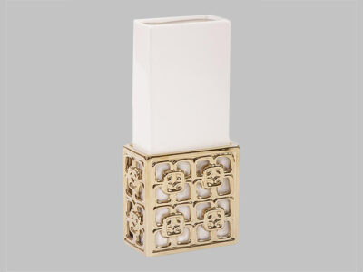 Vase Rectangular Gold Ceramic Small