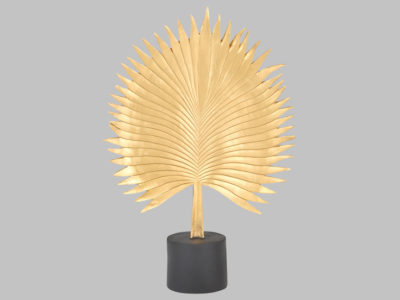 Polyresin palm leaf decoration gold