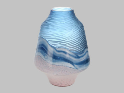 Glass vase blue/pink