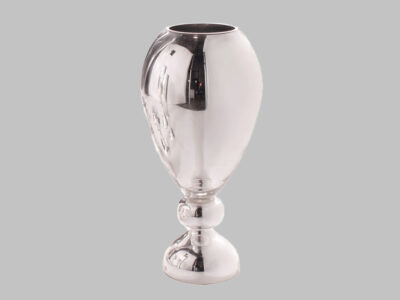 Vaso de vidrio soplado a mano de copa de vino de plata