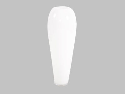Hand  blown white glass vase small