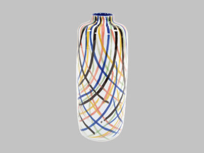 Color Web Ceramic Cylindrical Vase Large