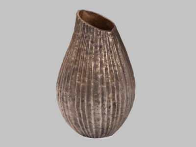 Organic Grooved Teardrop Aluminum Vase