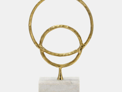 Metal Marble double ring accent gold