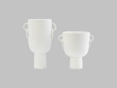 Ceramic Vase W/Handles White