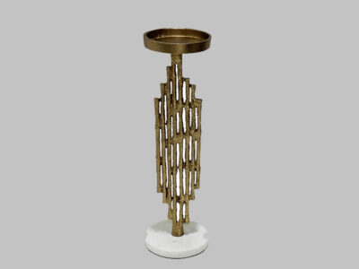 Metal Contemporary Candle Holder Gold