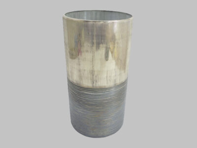 Glass Metallic 2-Tone Vase Silver