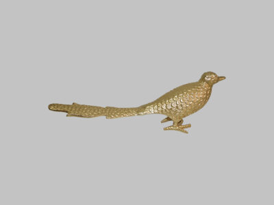 Metal Long Tailed Bird Deco Gold