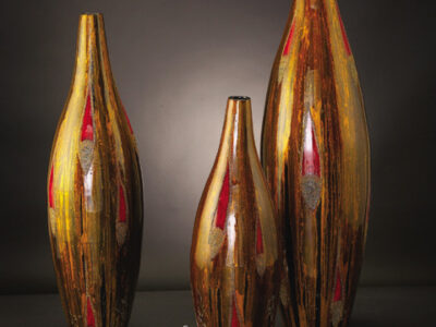 Vase Gold Black & Red*