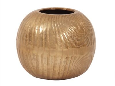 Vase Gold Textured Round Small*