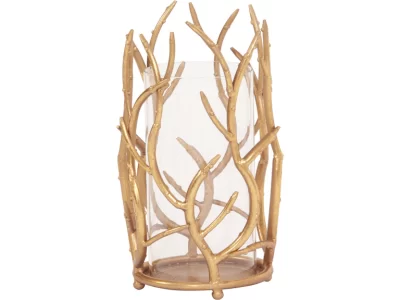 Gold Branches Hurricane Candle Holder*