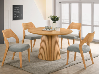 Mesa Redonda Frey Natural con Silla Moller Natural